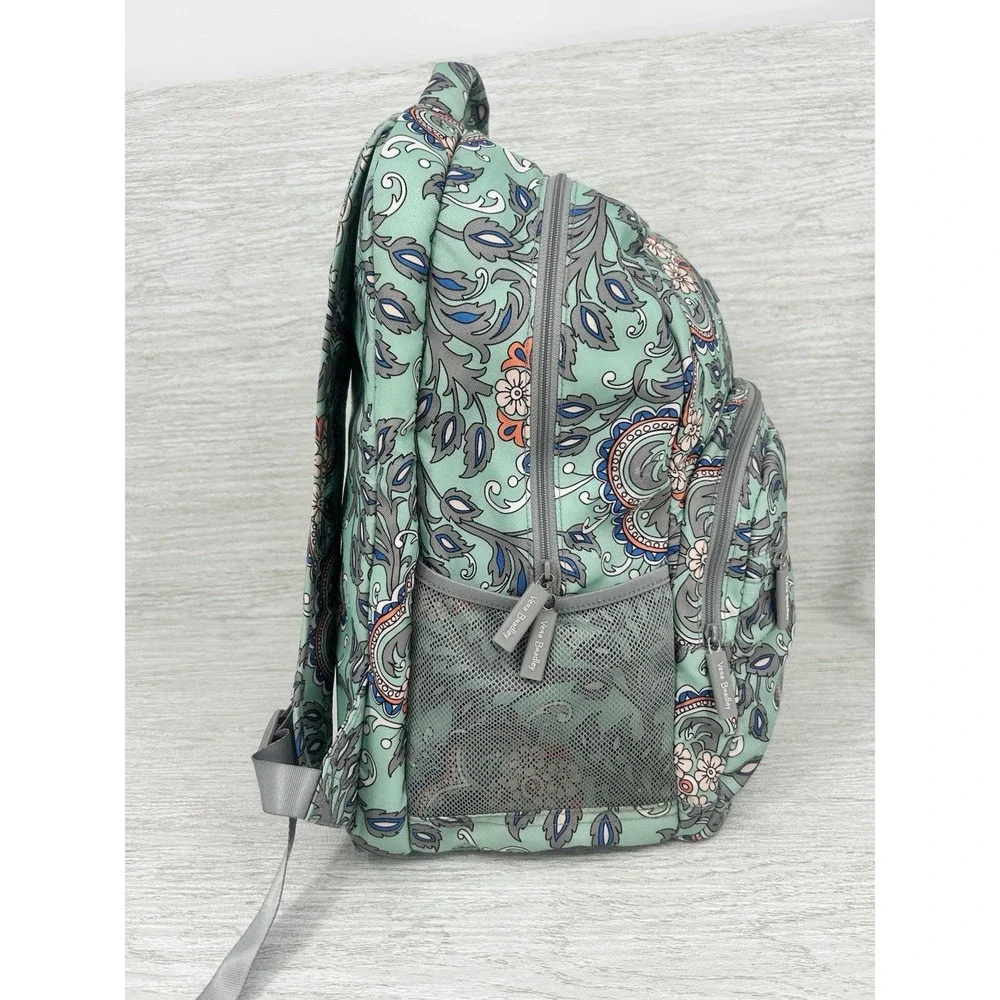 Vera Bradley Campus Backpack Nomadic Floral Mint Blue Gray School Travel Bag